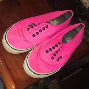 Hot pink low-cut Vans